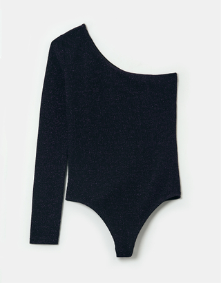 TALLY WEiJL, One Shoulder Lurex Bodysuit for Women