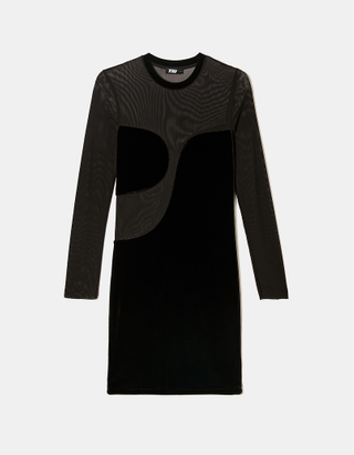 TALLY WEiJL, Black Velvet  Mini Dress for Women