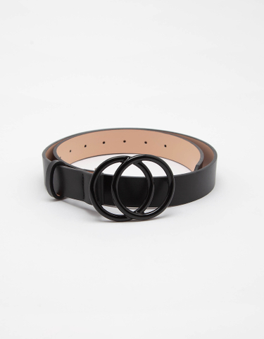 TALLY WEiJL, Ceinture Noire Boucle Double Cercle for Women