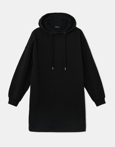 TALLY WEiJL, Black Hooded Sweat Dress for Women