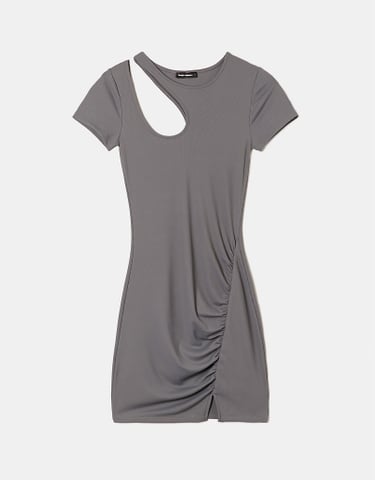 TALLY WEiJL, Vestito Corto Cut Out Grigio for Women