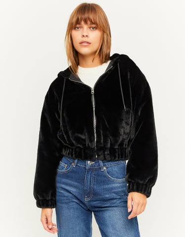 TALLY WEiJL, Black Faux Fur Jacket for Women