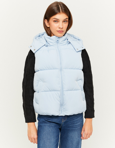 TALLY WEiJL, Blue Hooded Sleeveless Padded Jacket for Women