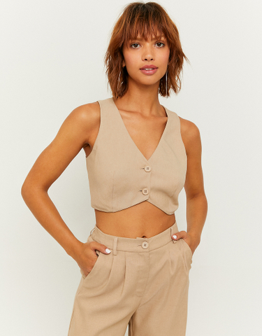 TALLY WEiJL, Brown Cropped Classic Vest  for Women