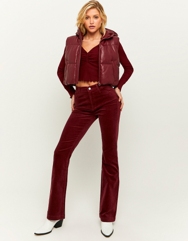 TALLY WEiJL, Pantalon Velour Côtelé Taille Haute Flare for Women