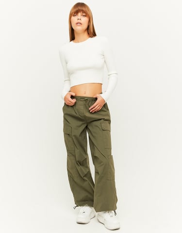 TALLY WEiJL, Pantaloni Cargo Parachute Verdi for Women