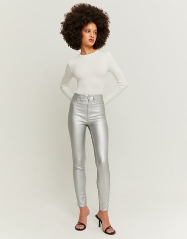 TALLY WEiJL, High Waist Coated Skinny Trousers  for Women