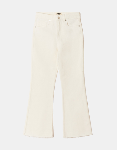 TALLY WEiJL, Jean Cropped Flare Beige for Women