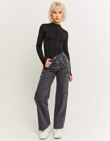 TALLY WEiJL, High Waist Cargo Straight Trousers for Women