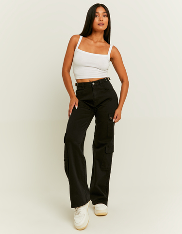 TALLY WEiJL, Black High Waist Wide Leg Trousers for Women