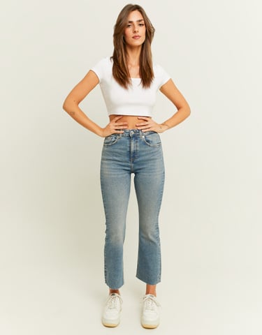 TALLY WEiJL, Cropped Flare High Waist Jeans for Women