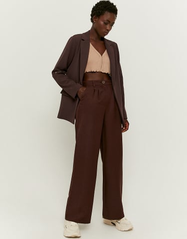 TALLY WEiJL, Brown High Waist Wide Leg Trousers for Women