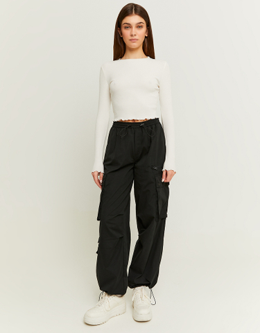 TALLY WEiJL, High Waist Cargo Parachute Trousers for Women