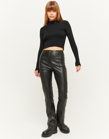 TALLY WEiJL, Pantalon droit en similicuir noir for Women