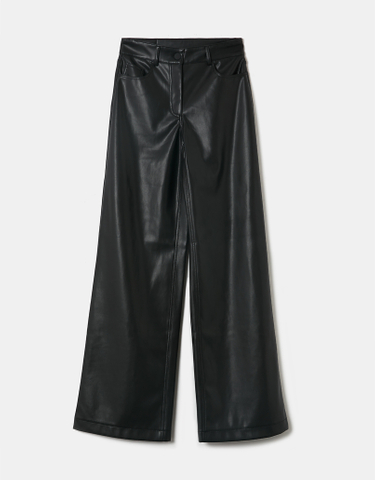 TALLY WEiJL, Black Fake Leather High Waist Trousers for Women