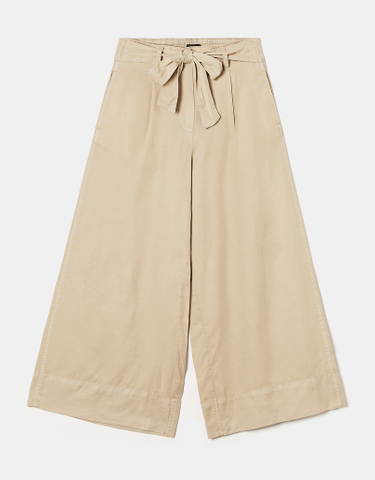 TALLY WEiJL, Pantaloni Larghi Beige con Nodo Frontale for Women