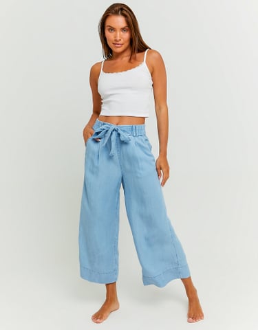 TALLY WEiJL, Pantalon Léger Bleu avec Taille Élastique for Women