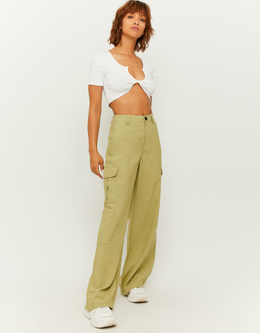 TALLY WEiJL, Green High Waist Cargo Trousers for Women