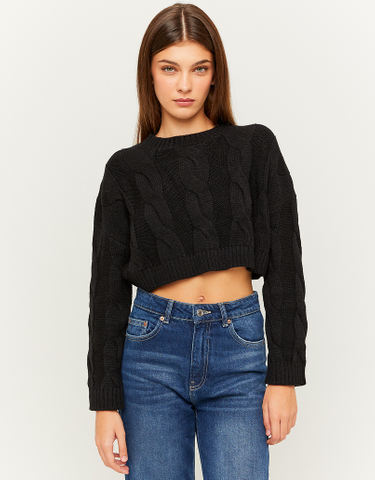 TALLY WEiJL, Black Cable Knit Jumper for Women