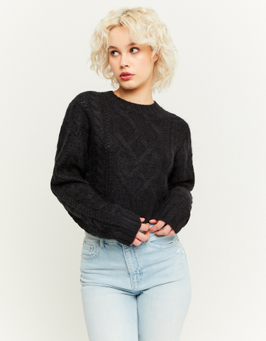 TALLY WEiJL, Black Cable Knit Jumper for Women