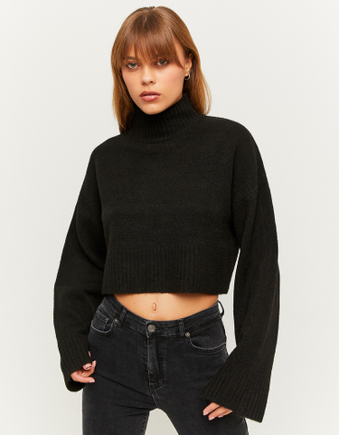 TALLY WEiJL, Black Loose Cropped Jumper for Women