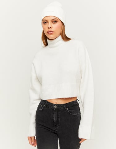 TALLY WEiJL, Πουλόβερ Loose Cropped Λευκό for Women