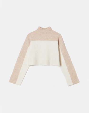 TALLY WEiJL, Colorblock Loose Cropped Jumper for Women