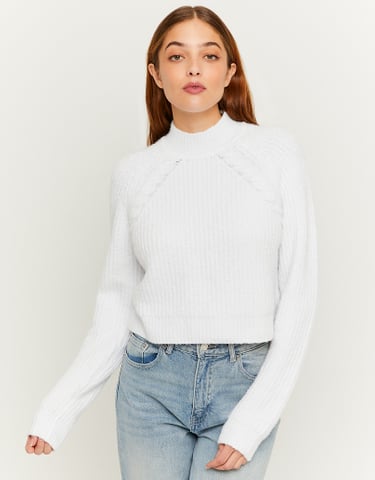 TALLY WEiJL, White Regular Fit Jumper for Women