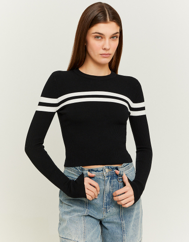 TALLY WEiJL, Μπλούζα Πλεκτή Cropped Ριγέ for Women