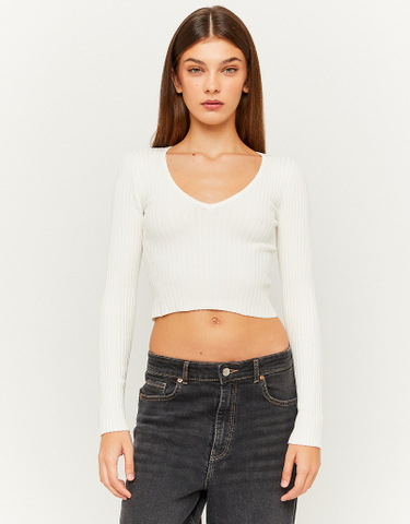 TALLY WEiJL, Beige Fitted Knit Jumper for Women