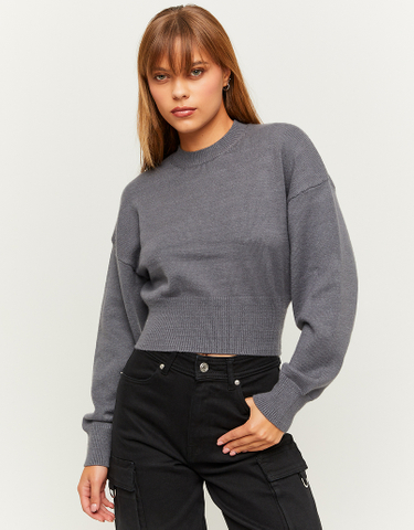 TALLY WEiJL, Grey Loose Cropped Jumper for Women