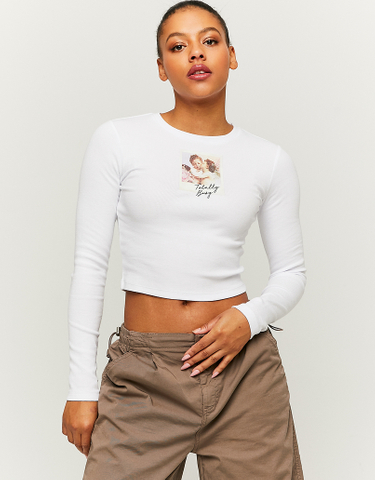 TALLY WEiJL, T-Shirt Manches Longues Blanc for Women