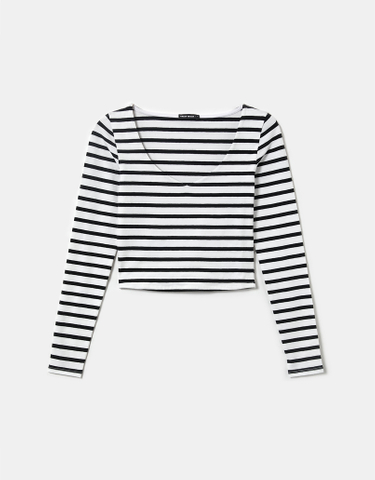 TALLY WEiJL, Gestreiftes Basic T-Shirt mit langen Ärmeln for Women