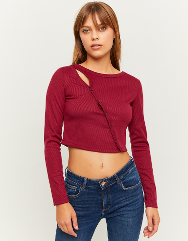 TALLY WEiJL, Top Cut Out A Costine Bordeaux for Women