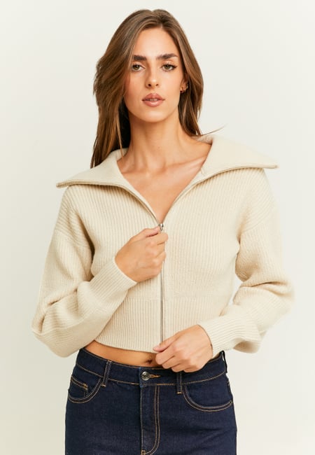 TALLY WEiJL, Cardigan Beige avec Zip for Women