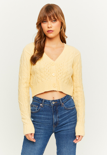 TALLY WEiJL, Cardigan court en amille torsadé Jaune for Women