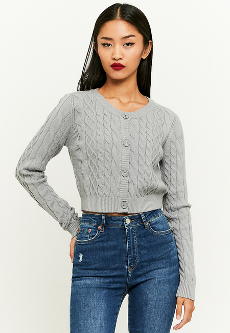 TALLY WEiJL, Grauer Cardigan mit Knöpfen for Women