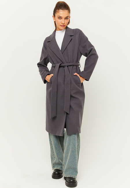 TALLY WEiJL, Grauer Coat mit Gürtel for Women