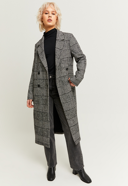 TALLY WEiJL, Long Manteau à Carreaux en Fausse Laine for Women