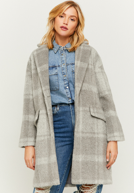 TALLY WEiJL, Grey Checked Coat for Women