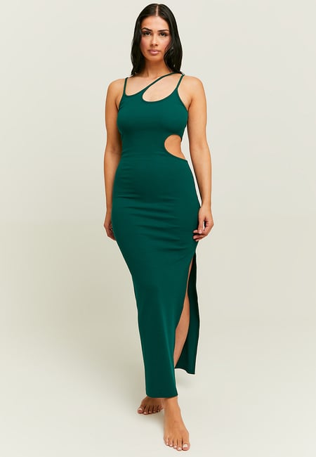 TALLY WEiJL, Robe Midi Verte avec Découpe for Women