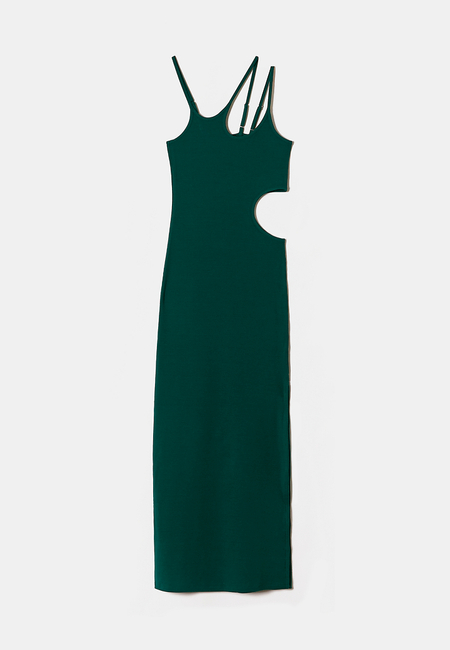 TALLY WEiJL, Robe Midi Verte avec Découpe for Women