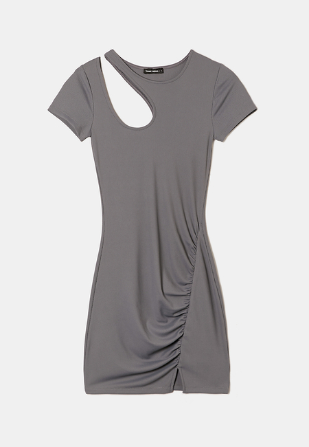 TALLY WEiJL, Vestito Corto Cut Out Grigio for Women