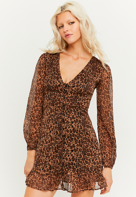 TALLY WEiJL, Καφέ Μίνι Animal print Φόρεμα for Women