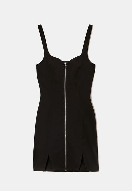 TALLY WEiJL, Black Zip Up Mini Dress for Women