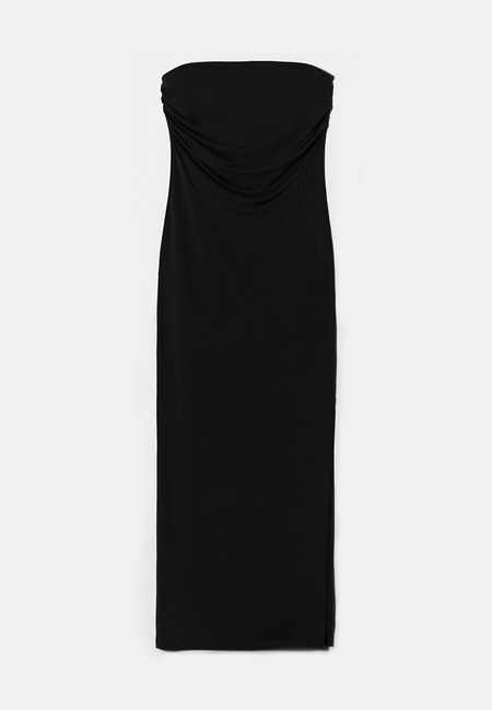 TALLY WEiJL, Black Strapless Bodycon Long Dress for Women