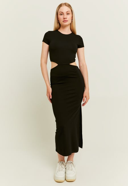 TALLY WEiJL, Black Dress with Waist Cut Outs for Women