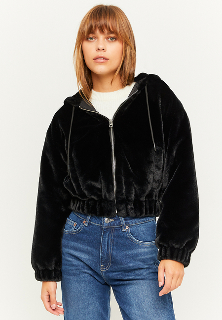 TALLY WEiJL, Black Faux Fur Jacket for Women