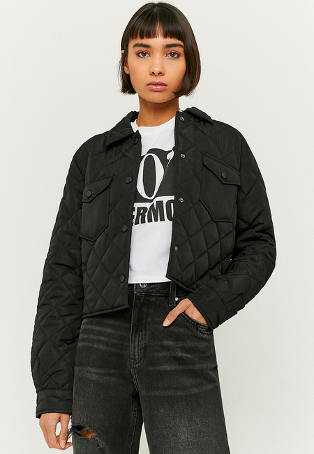 TALLY WEiJL, Black Cropped Quilted Jacket for Women