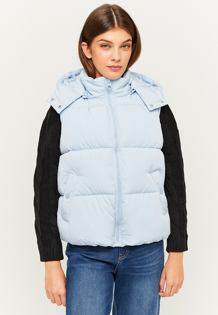 TALLY WEiJL, Blue Hooded Sleeveless Padded Jacket for Women